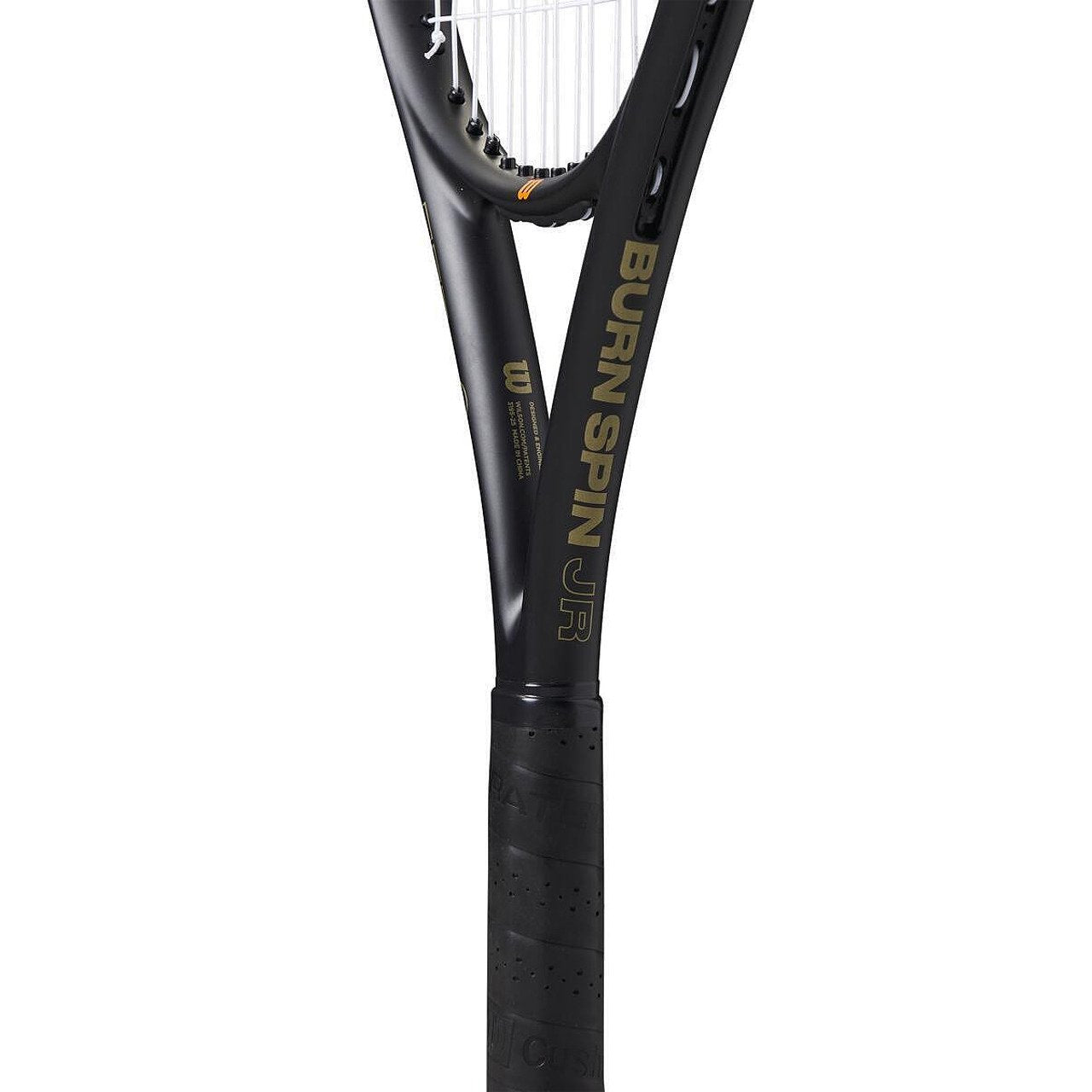 Wilson Burn Spin Junior 24 tennis racket – black and orange, graphite frame for power and easy spin