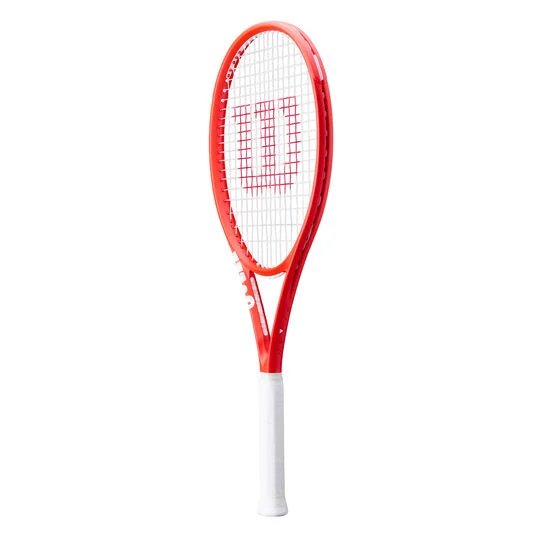 Rachetă de tenis Wilson Clash 100 V3 Reverse – roșie, fără corzi, pentru putere, control și confort pentru toate nivelurile.