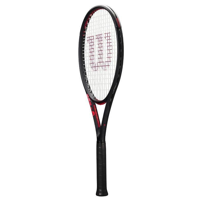 Rachetă de tenis Wilson Clash 100 Pro V3 – design negru-roșu, confort și stabilitate pentru jucătorii de tenis