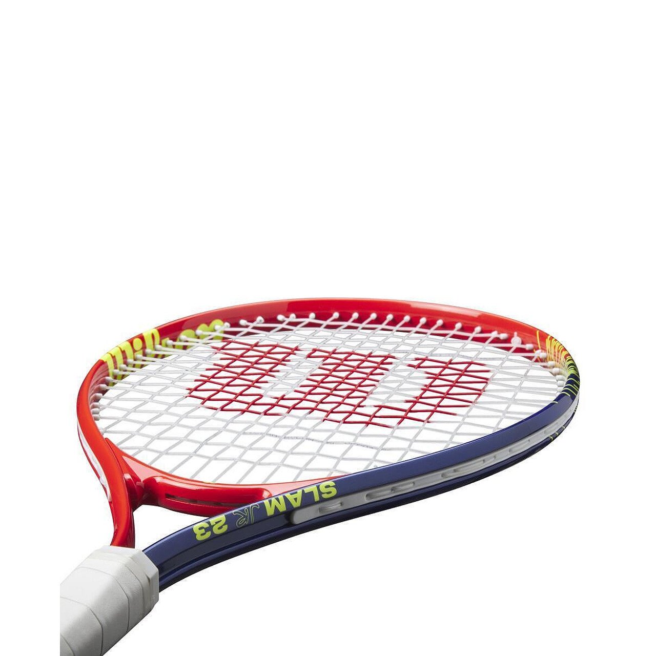 Wilson Slam Jr 23 Boys tennis racket for beginner boys, a lightweight and stable Wilson racket with an AirLite Alloy frame