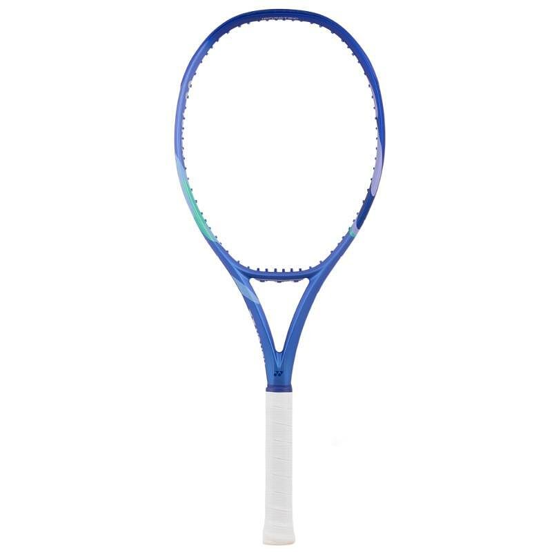 Rachetă de tenis Yonex Ezone Alpha L Blast Blue – o rachetă de tenis ușoară și manevrabilă, încordată din fabrică pentru confort și putere.