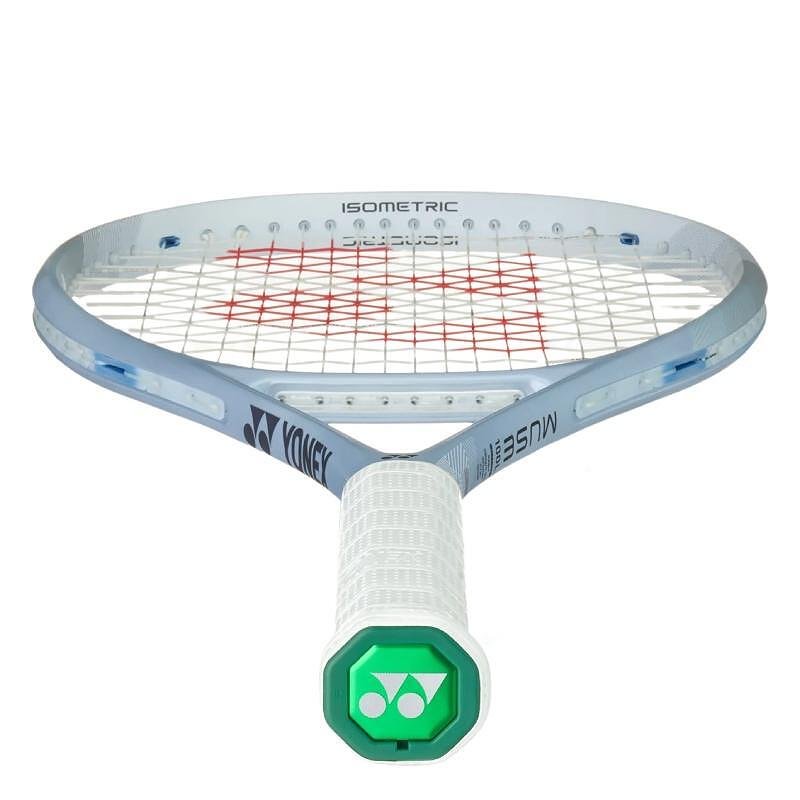 Rachetă de tenis Yonex Muse 100L Pearl Silver, o rachetă elegantă și ușoară pentru joc confortabil și o lovitură lină