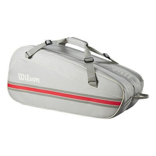 Тенис сак Wilson TEAM 2025 Oatmilk - 6 ракети, стилен и практичен тенис сак Wilson за екипировка и аксесоари