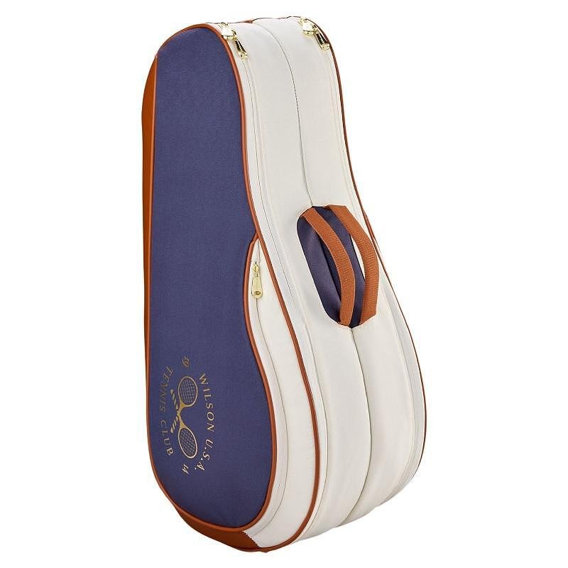 Wilson HERITAGE V2 tennis bag for 6 rackets - stylish limited-edition Wilson tennis bag in cream/clay/navy for 6 rackets.