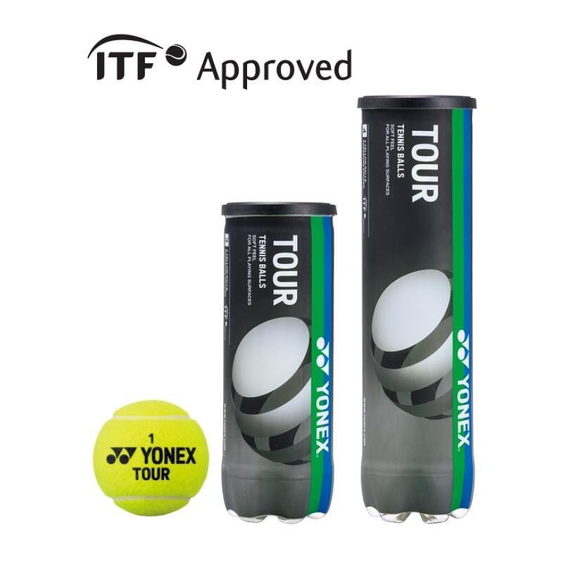 Yonex TOUR x4 tennis balls, ITF approved, for professional play on all court surfaces