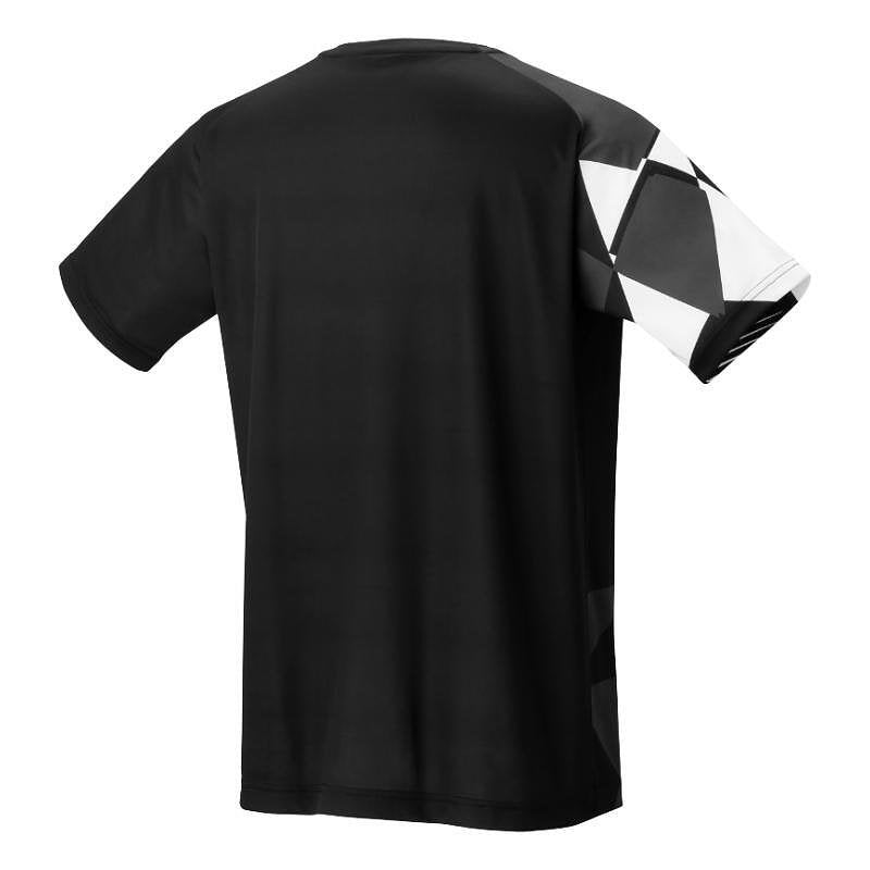 Yonex 16744 Unisex Black T-shirt – a black unisex Yonex sports T-shirt made of 100% polyester
