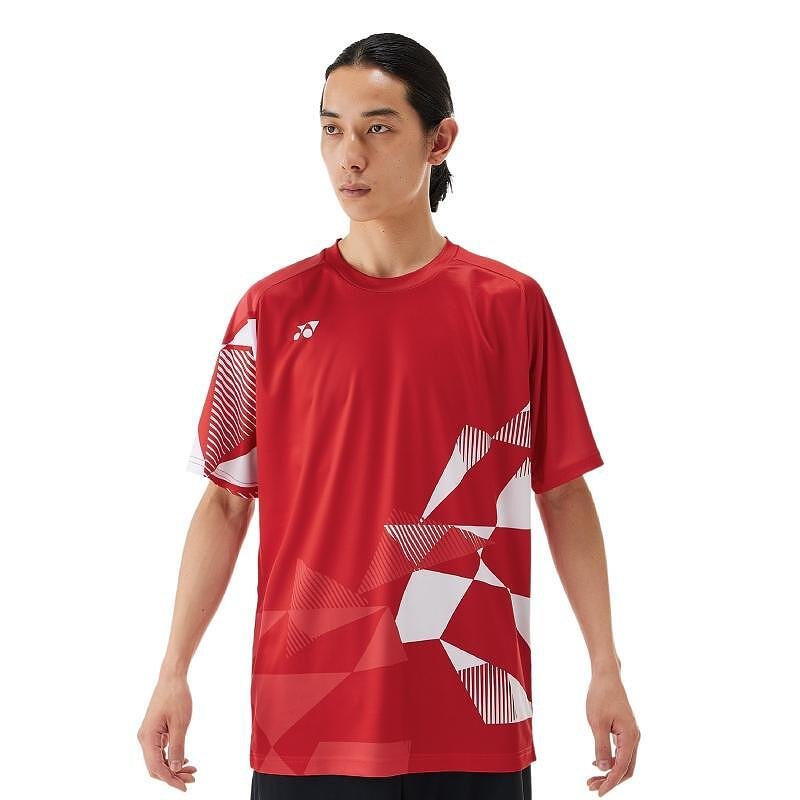 Yonex 16744 Unisex Tango Red T-shirt, red unisex Yonex T-shirt for tennis and badminton