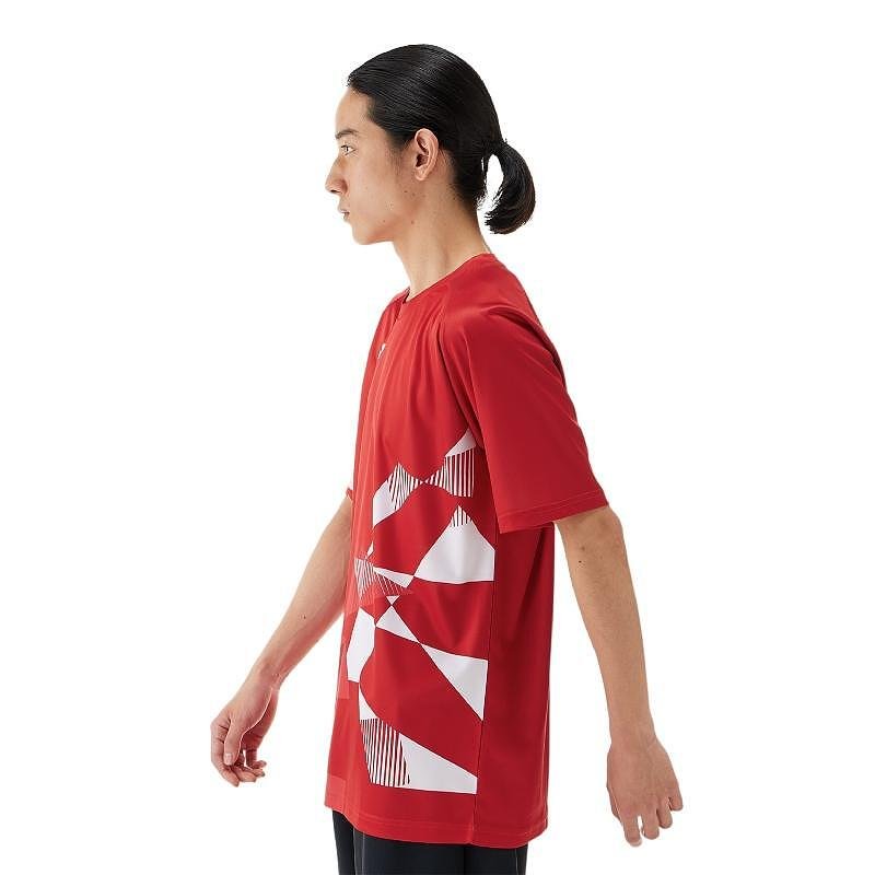 Yonex 16744 Unisex Tango Red T-shirt, red unisex Yonex T-shirt for sport and tennis gear.