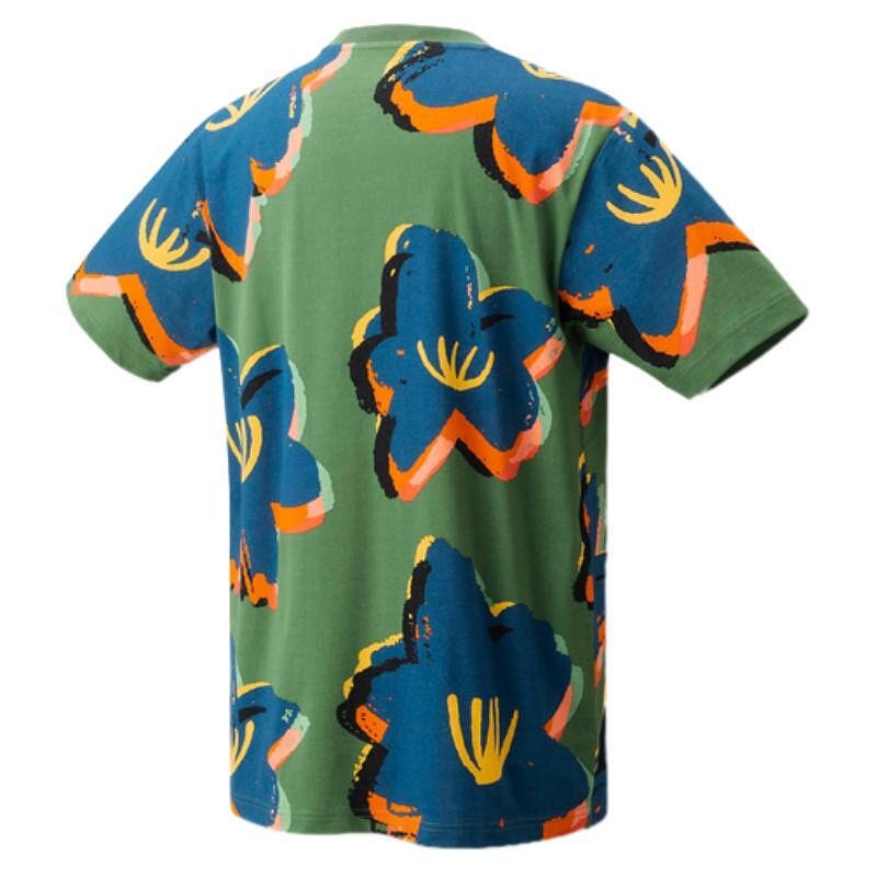 Yonex 2024 T-shirt - UNISEX size S, olive green, for comfort and style on and off the court.