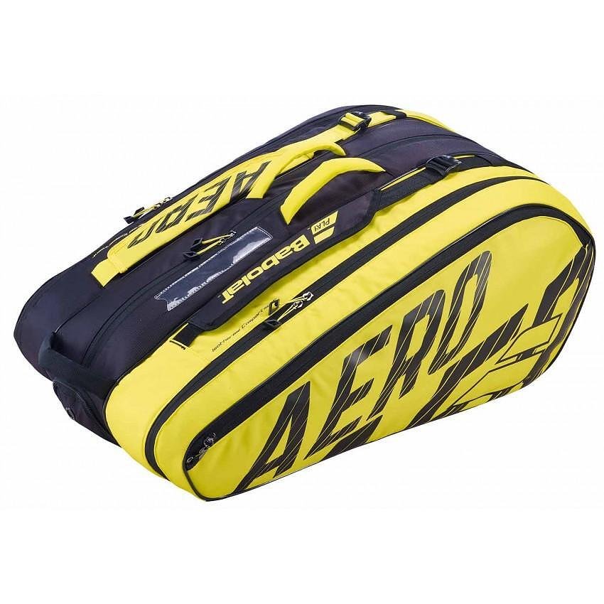 Термобег Babolat RACKET HOLDER PURE AERO - 12 ракети за тенис ракети и падел ракети, жълто-черен