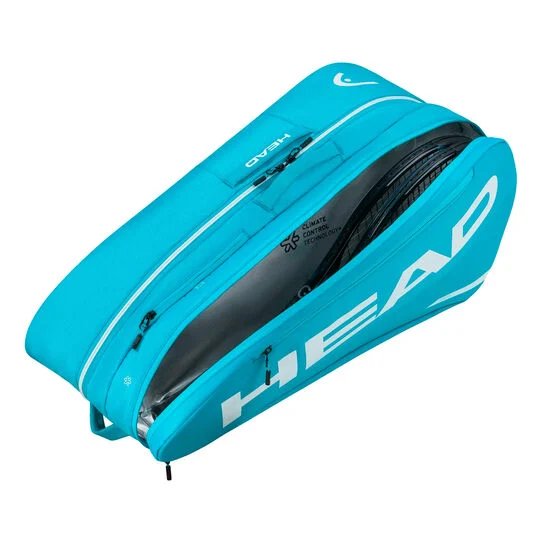 HEAD Tour L Blue Thermobag - 9 racquets, blue tennis bag with CCT+ protection and space for up to 9 racquets