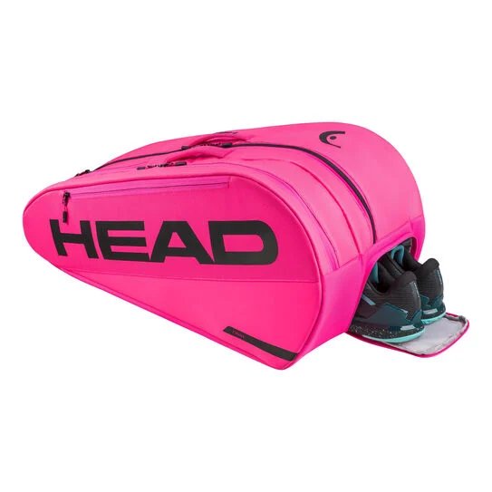 HEAD Tour L Pink thermal bag - 9 rackets, pink tennis racket bag with CCT+ technology and space for shoes