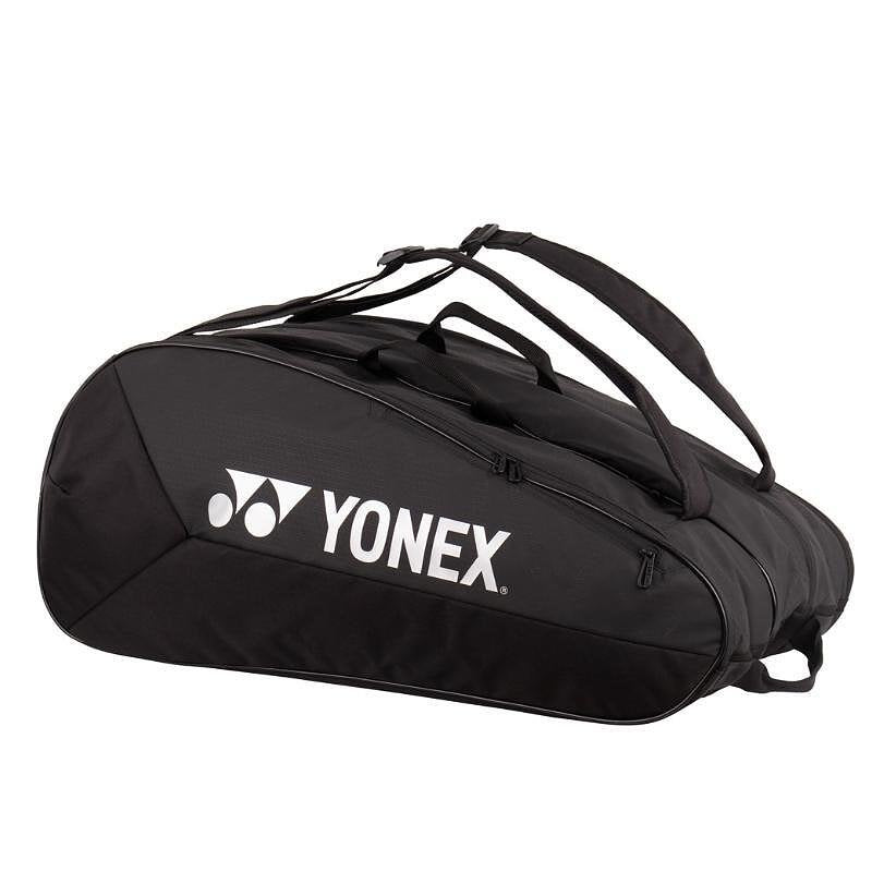 Термобег YONEX TEAM Black - 12 ракети, черен тенис сак Yonex с отделение за обувки и YKK цип