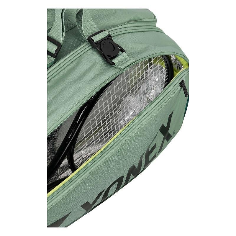 Термобег YONEX PRO BAG Olive Green 9 ракети - тенис сакове за ракети и обувки, удобен като тенис раница