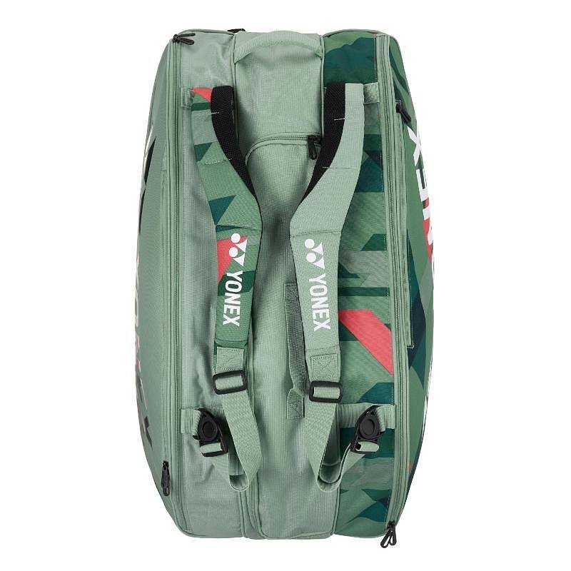 Термобег YONEX PRO BAG Olive Green 9 ракети – тенис сак с раница функции и отделение за обувки