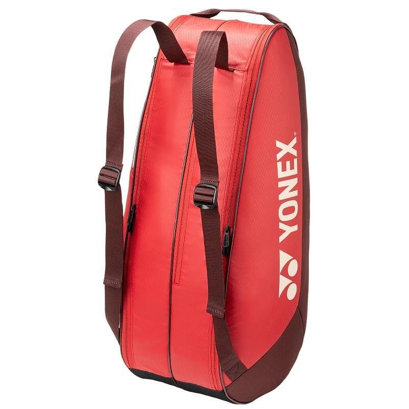 Термобег YONEX TEAM Ruby Red - 6 ракети, червен тенис сак Yonex с отделение за ракети и маратонки