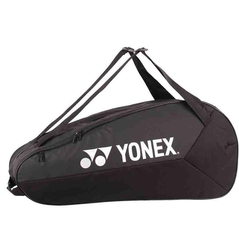 Термобег YONEX TEAM Black - 6 ракети, черен тенис сак Yonex с отделение за ракети и обувки
