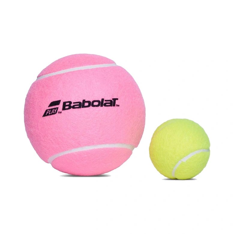 Babolat Autograph Ball MIDSIZE JUMBO BALL, pink medium-sized tennis ball with Babolat logo, 13 cm