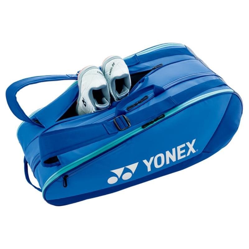 Термобег YONEX TEAM Blast Blue - 9 ракети, син тенис сак с отделение за обувки и YKK ципове