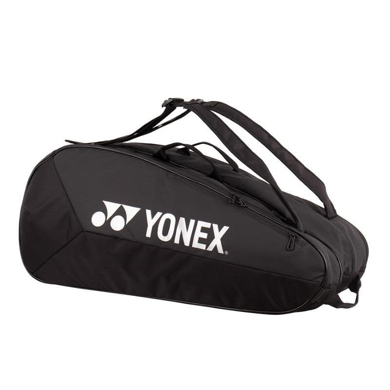 Термобег Yonex Team Black - 9 ракети, черен термосак с YKK ципове и отделен джоб за обувки, като раница