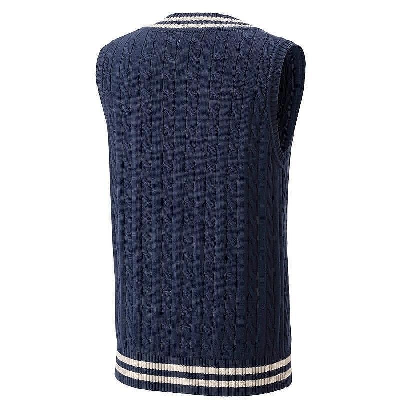 Vestă Yonex Unisex Sweater Vest Indigo Marine, vestă albastră stilată pentru antrenament, meci și uz zilnic