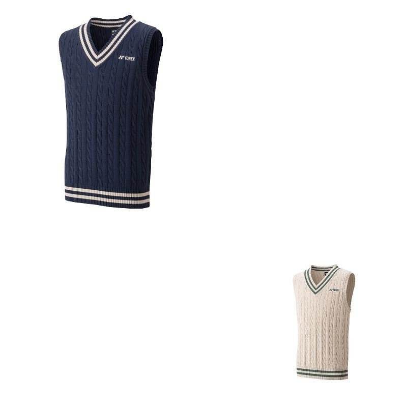 Vestă Yonex 2025 Unisex din tricot Oatmeal - vestă de tenis stilată pentru antrenament și purtare zilnică