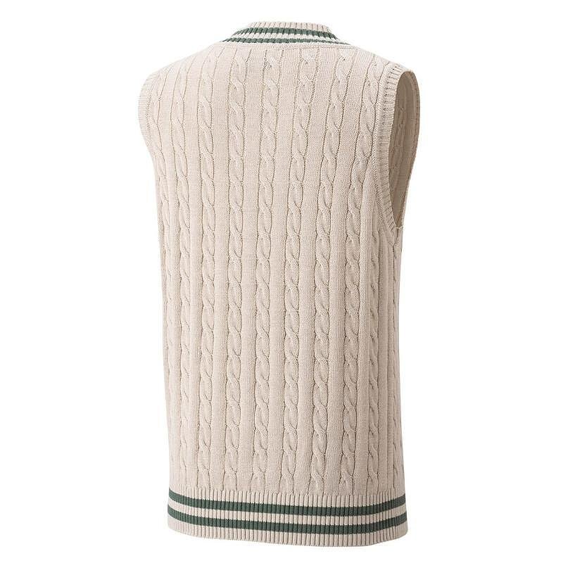 Vestă Yonex 2025 Unisex din tricot Oatmeal – vestă bej stilată pentru tenis și purtare zilnică